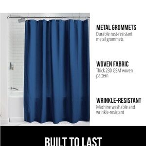 Waffle Shower Curtain, Thick Weighted Fabric, Wrinkle and Rust Resistant  NWOT